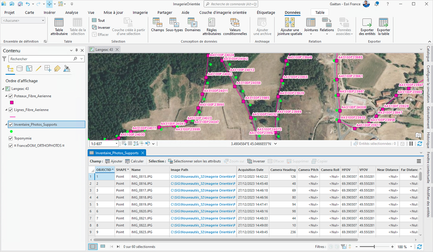 Utiliser des images orientées dans ArcGIS