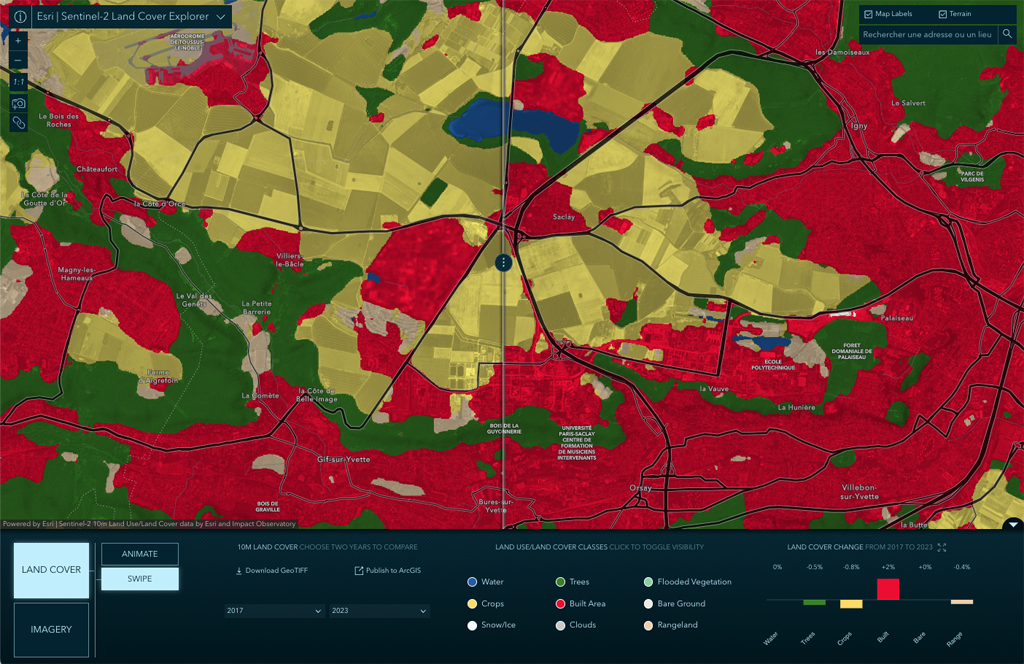 Land Cover disponible en millésime 2023