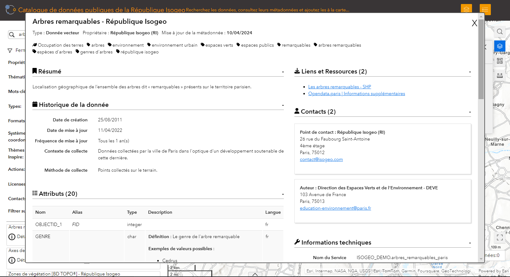 Widget Isogeo pour ArcGIS Experience Builder